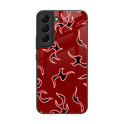 Lil Flames Black Red back phone cover | glass case for samsung galaxy s22