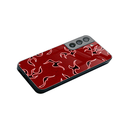Lil Flames Black Red stylish phone case for samsung galaxy s22 | glossy glass and slim fit