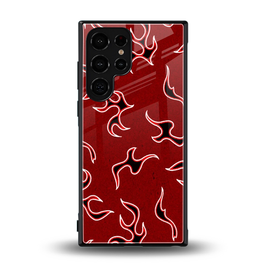 Lil Flames Black Red back phone cover | glass case for samsung galaxy s24 ultra