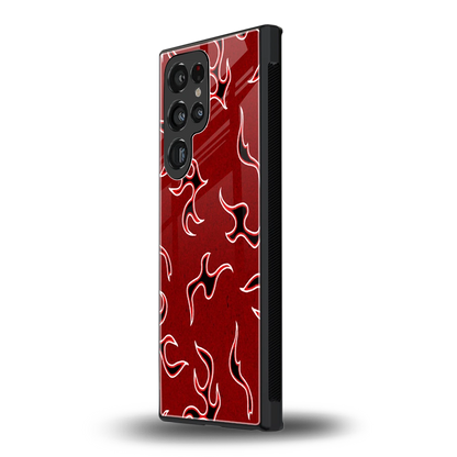 Lil Flames Black Red samsung galaxy s23 ultra mobile cover | shockproof glass phone case