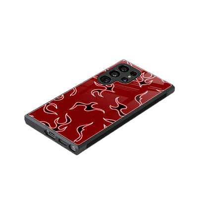Lil Flames Black Red stylish phone case for samsung galaxy s24 ultra | glossy glass and slim fit
