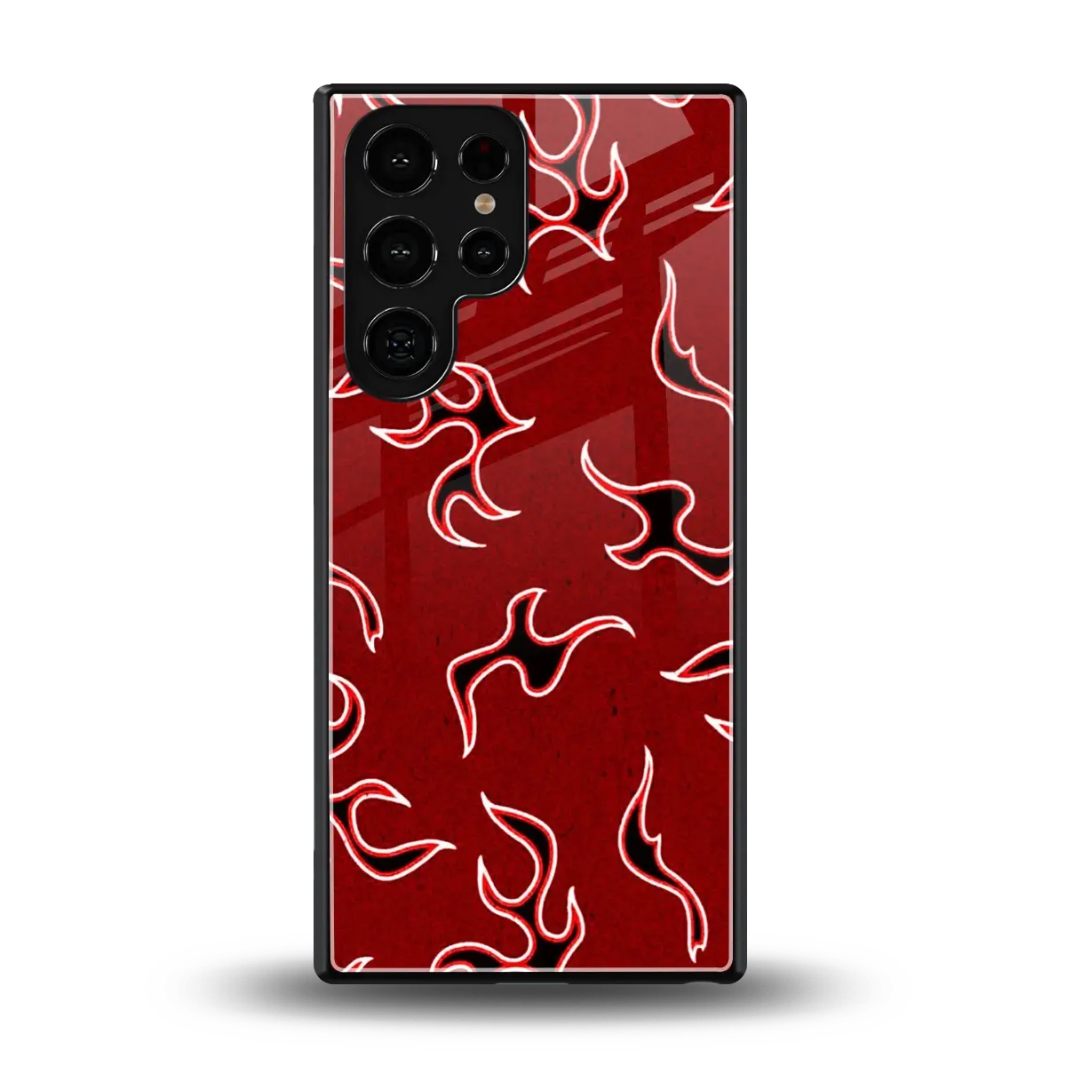 Lil Flames Black Red back phone cover | glass case for samsung galaxy s26 ultra