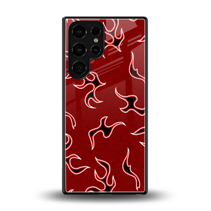 Lil Flames Black Red back phone cover | glass case for samsung galaxy s26 ultra