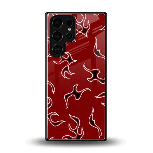 Lil Flames Black Red back phone cover | glass case for samsung galaxy s26 ultra