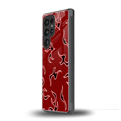 Lil Flames Black Red samsung galaxy s25 ultra mobile cover | shockproof glass phone case
