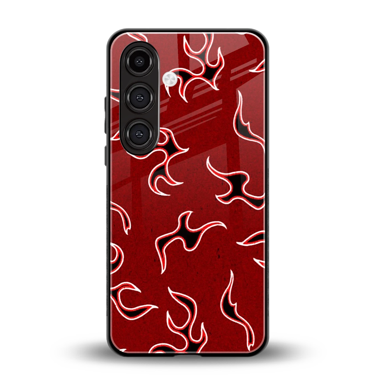 Lil Flames Black Red back phone cover | glass case for samsung galaxy s25 plus