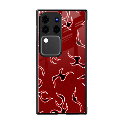 Lil Flames Black Red back phone cover | glass case forvivo v30 pro