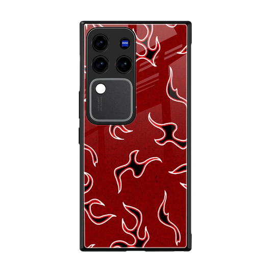 Lil Flames Black Red back phone cover | glass case forvivo v30 pro