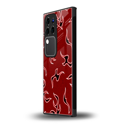 Lil Flames Black Redvivo v30 pro mobile cover | shockproof glass phone case