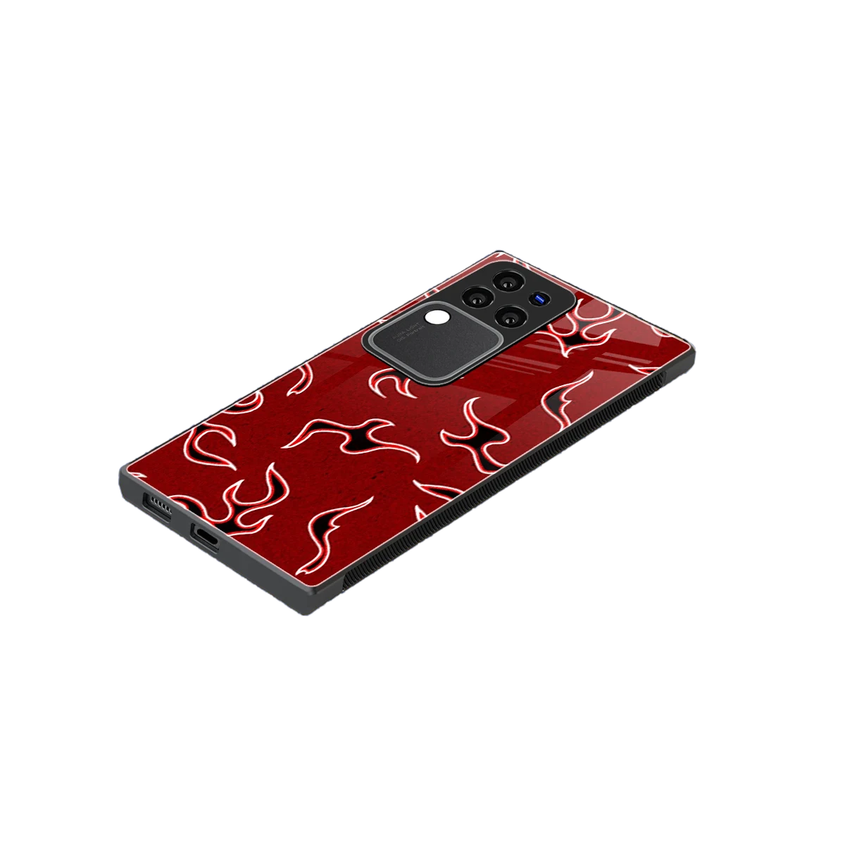Lil Flames Black Red stylish phone case forvivo v30 pro | glossy glass and slim fit