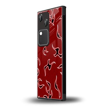 Lil Flames Black Red vivo v30 mobile cover | shockproof glass phone case