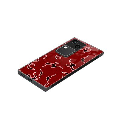Lil Flames Black Red stylish phone case for vivo v30 | glossy glass and slim fit
