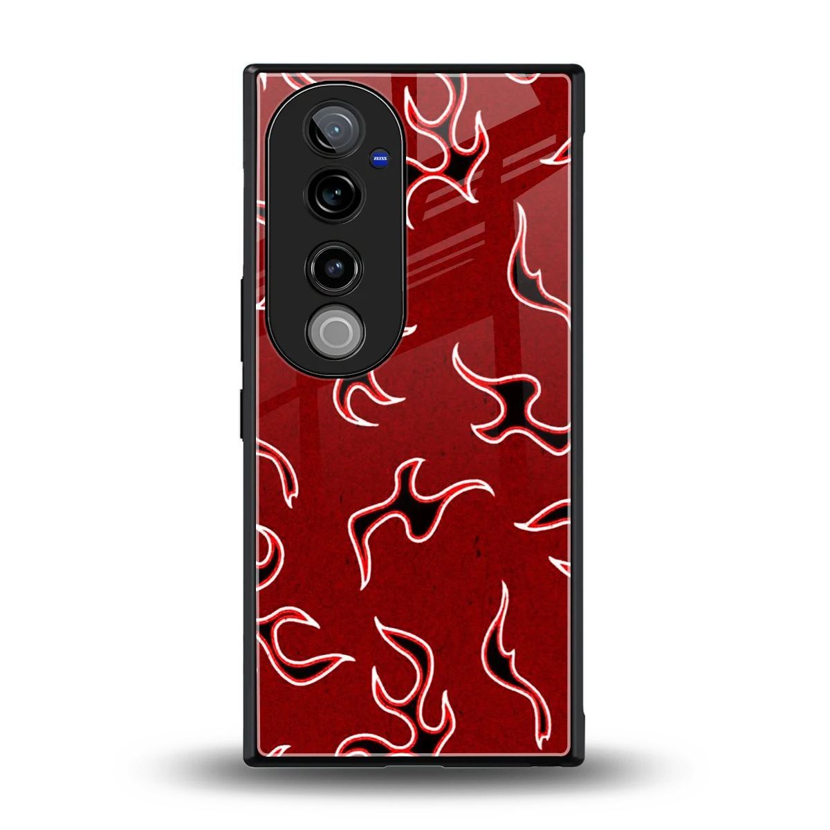 Lil Flames Black Red back phone cover | glass case for vivo v40 pro