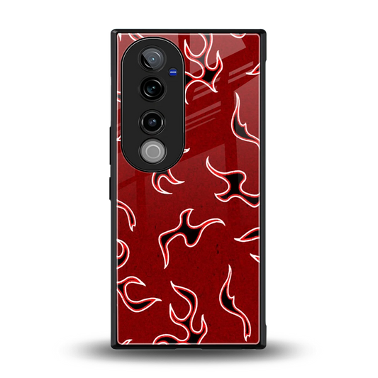Lil Flames Black Red back phone cover | glass case for vivo v40 pro