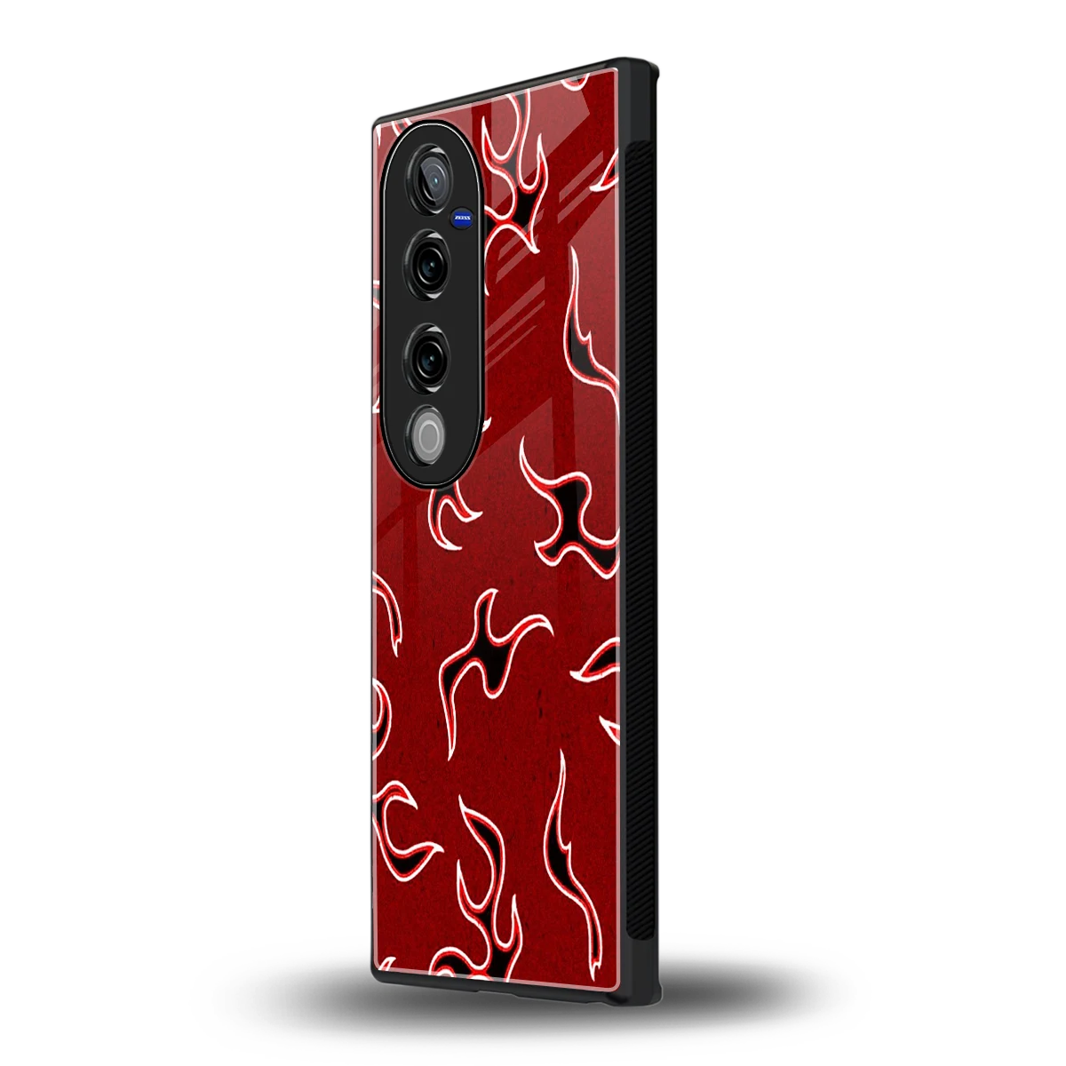 Lil Flames Black Red vivo v40 pro mobile cover | shockproof glass phone case