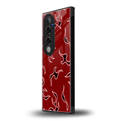 Lil Flames Black Red vivo v40 pro mobile cover | shockproof glass phone case