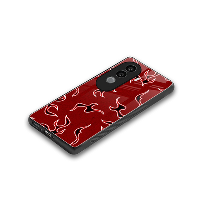 Lil Flames Black Red stylish phone case for vivo v40e | glossy glass and slim fit