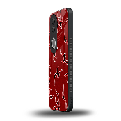 Lil Flames Black Red vivo v50 mobile cover | shockproof glass phone case