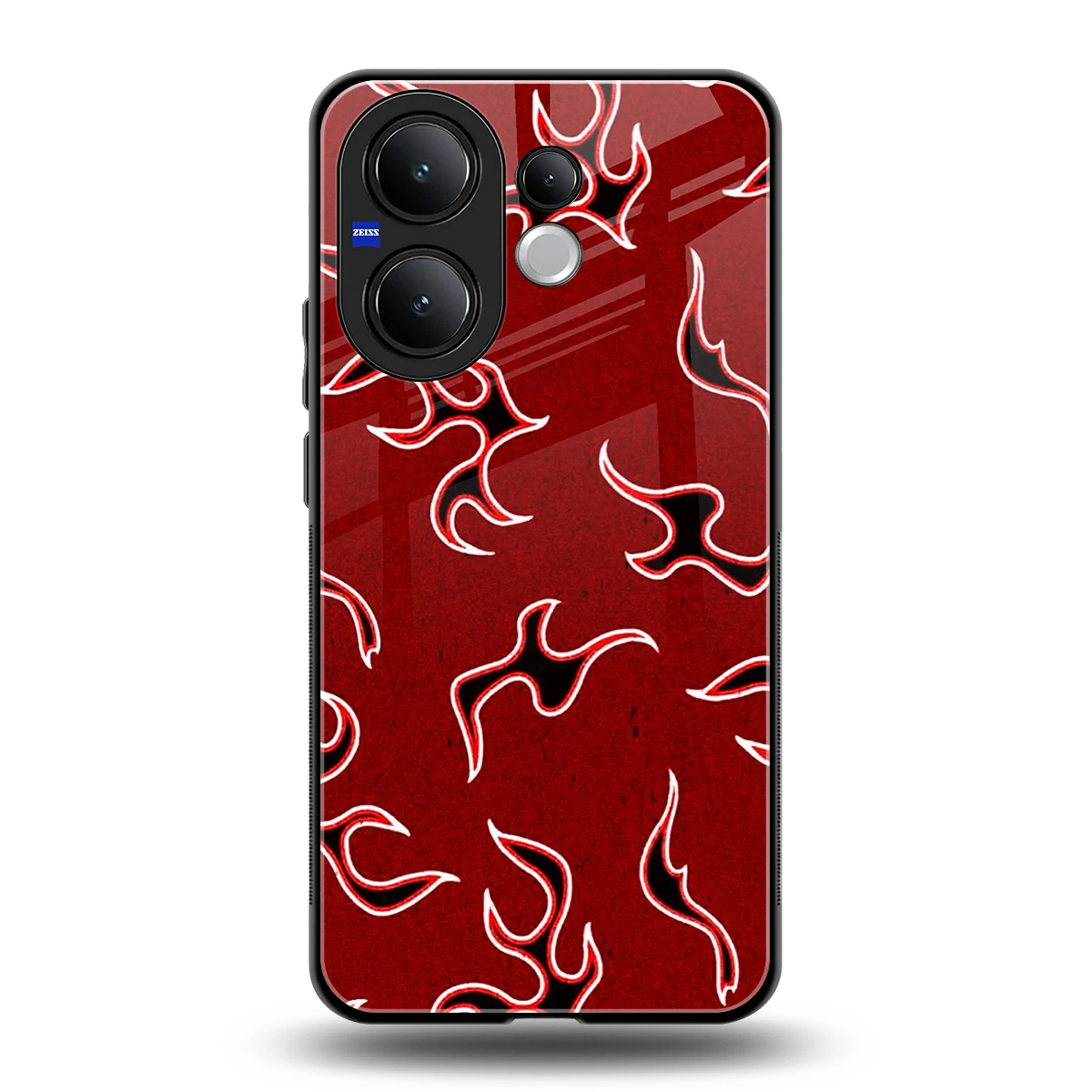 Lil Flames Black Red back phone cover | glass case for vivo v60
