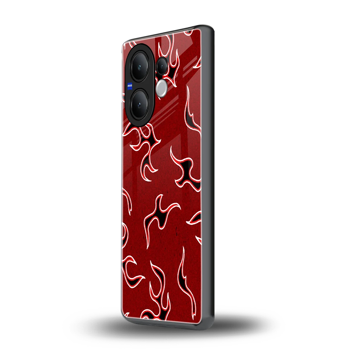 Lil Flames Black Red vivo v60 mobile cover | shockproof glass phone case