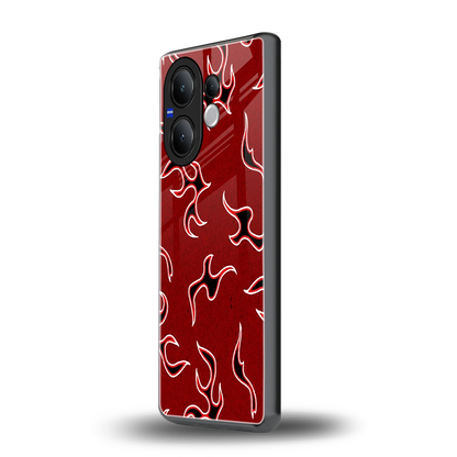 Lil Flames Black Red vivo v60 mobile cover | shockproof glass phone case
