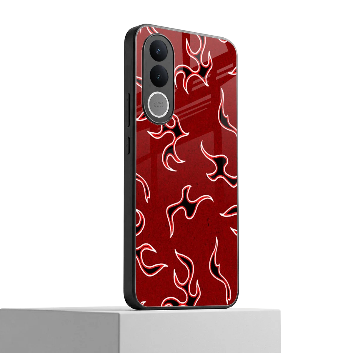Lil Flames Black Red vivo v70 fe mobile cover | shockproof glass phone case
