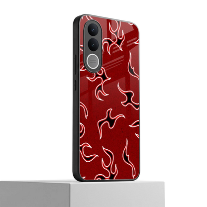 Lil Flames Black Red vivo v70 fe mobile cover | shockproof glass phone case