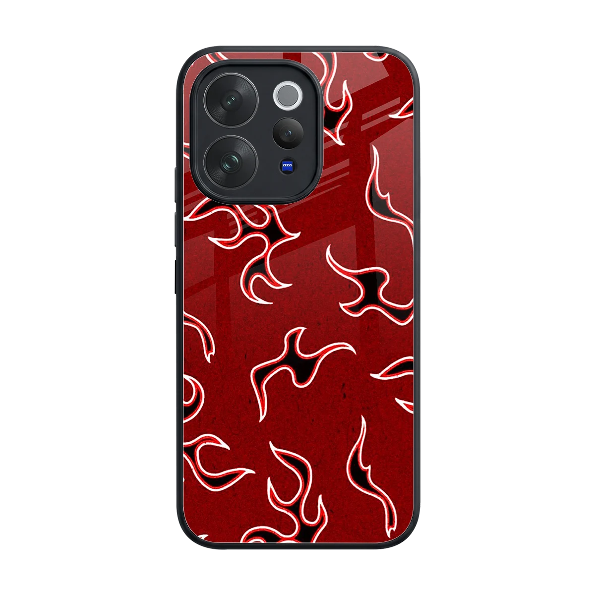 Lil Flames Black Red back phone cover | glass case for vivo v70