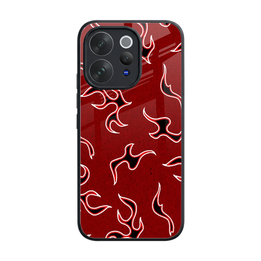 Lil Flames Black Red back phone cover | glass case for vivo v70