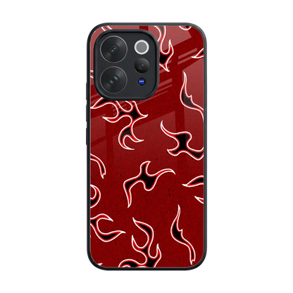 Lil Flames Black Red back phone cover | glass case for vivo v70 elite