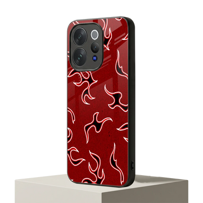 Lil Flames Black Red vivo v70 elite mobile cover | shockproof glass phone case