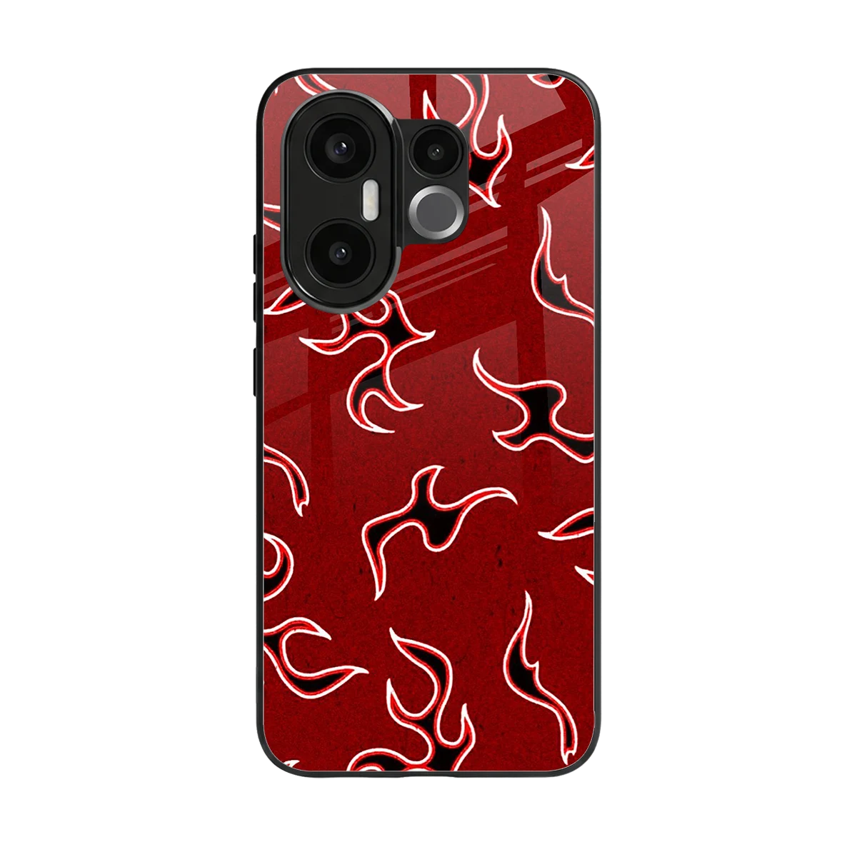 Lil Flames Black Red back phone cover | glass case for vivo x200 fe
