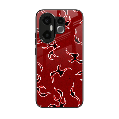 Lil Flames Black Red back phone cover | glass case for vivo x200 fe
