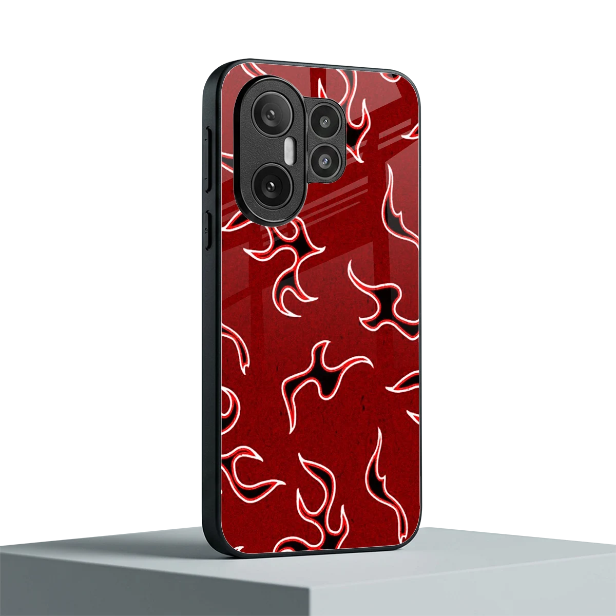 Lil Flames Black Red vivo x200 fe mobile cover | shockproof glass phone case