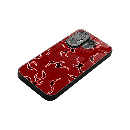 Lil Flames Black Red stylish phone case for vivo x200 fe | glossy glass and slim fit