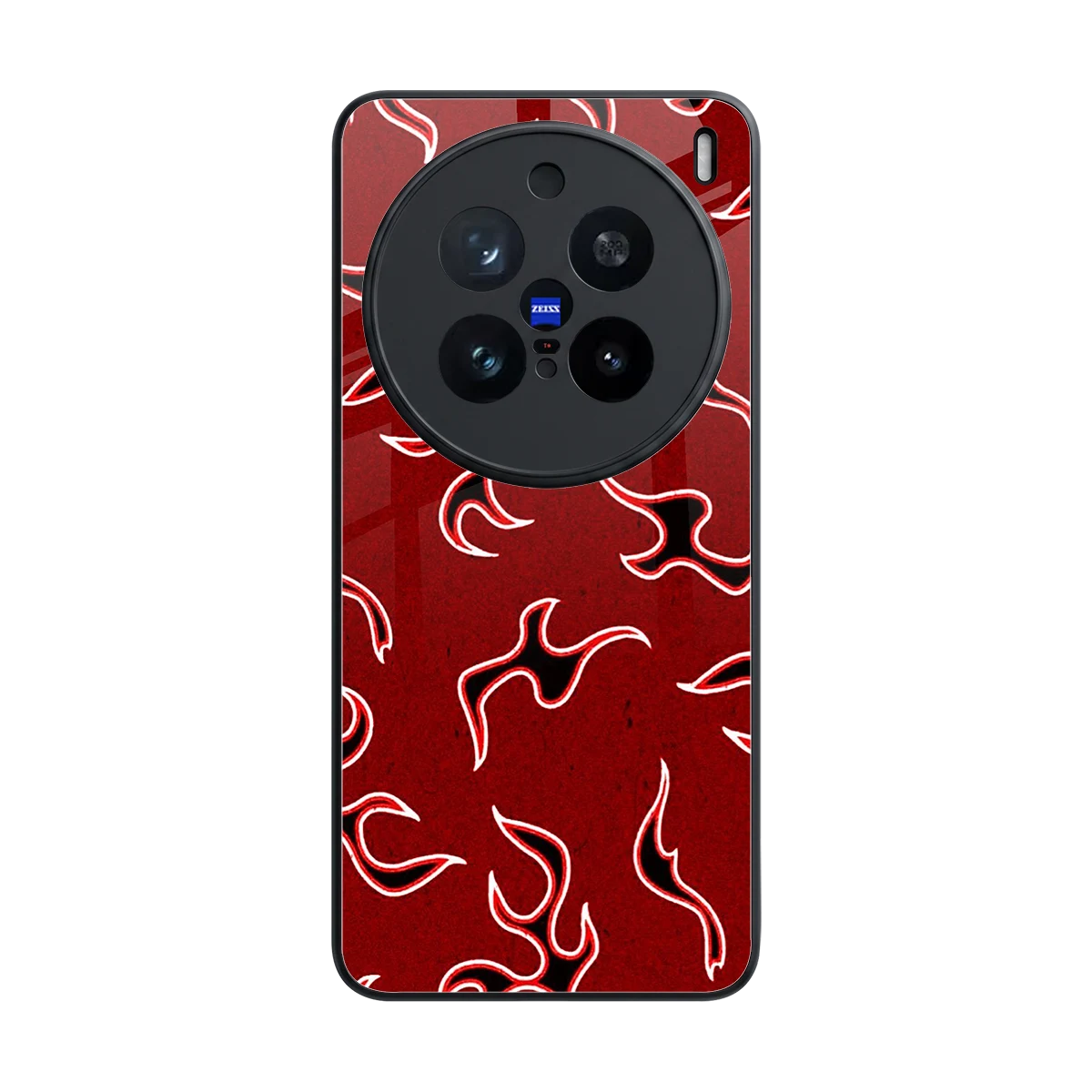 Lil Flames Black Red back phone cover | glass case for vivo x200 pro