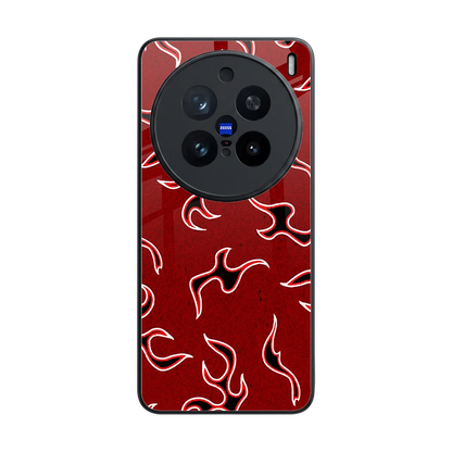 Lil Flames Black Red back phone cover | glass case for vivo x200 pro