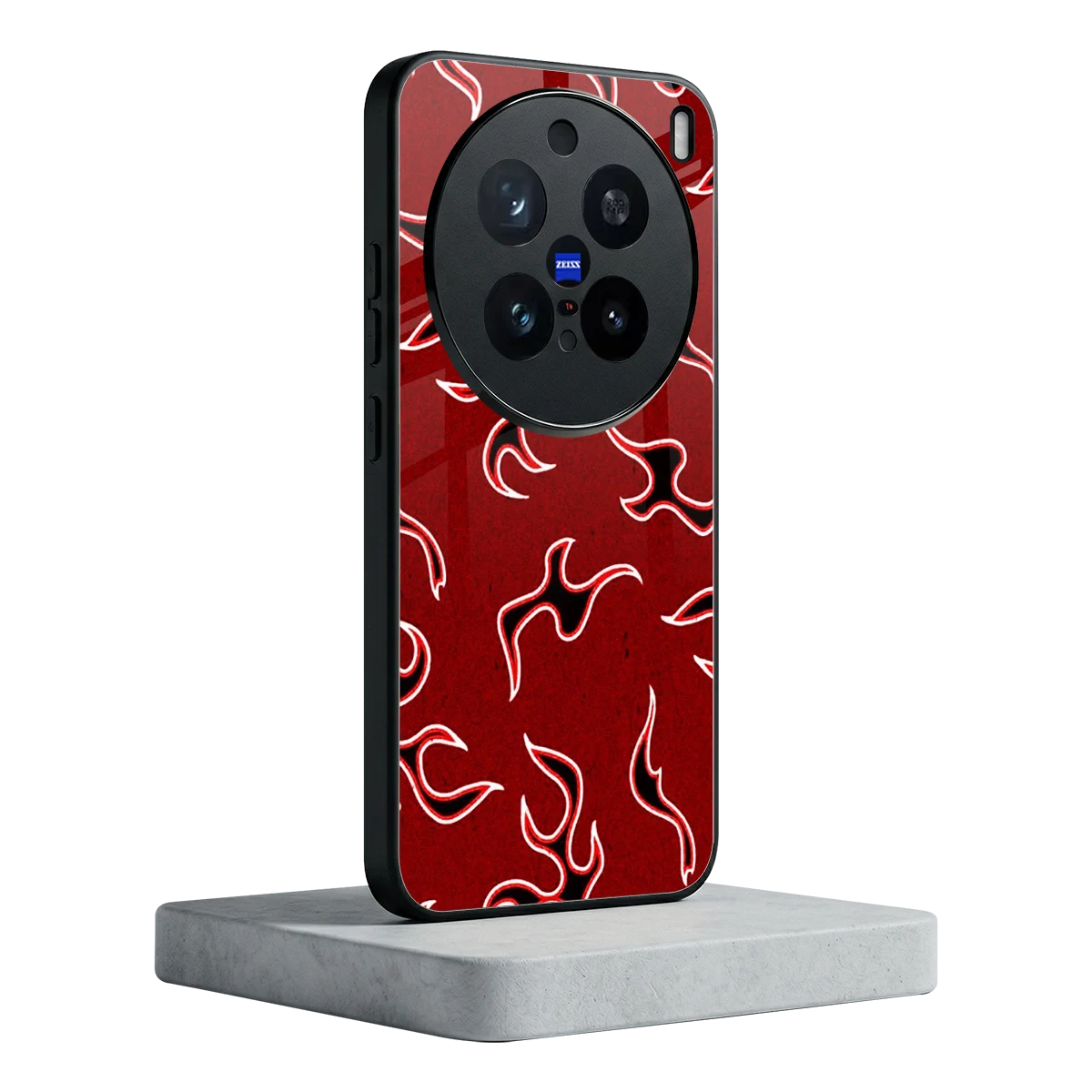 Lil Flames Black Red vivo x200 pro mobile cover | shockproof glass phone case