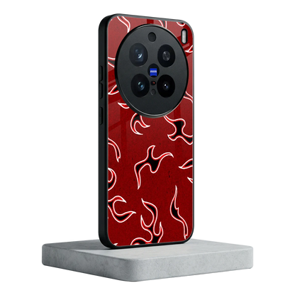 Lil Flames Black Red vivo x200 pro mobile cover | shockproof glass phone case