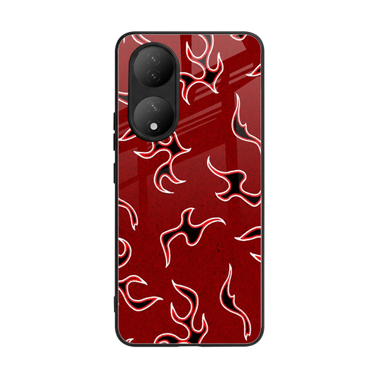 Lil Flames Black Red back phone cover | glass case for Vivo-y100