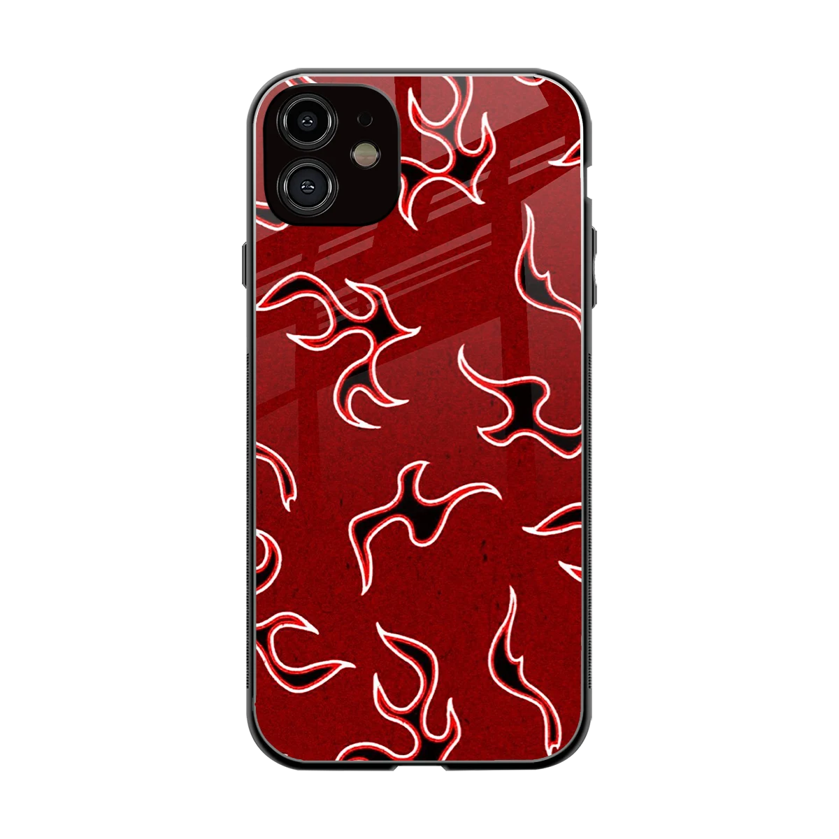 Lil Flames Black Red back phone cover | glass case for iphone 12