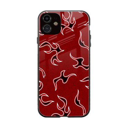 Lil Flames Black Red back phone cover | glass case for iphone 12