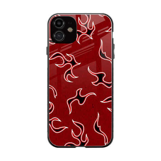 Lil Flames Black Red back phone cover | glass case for iphone 12