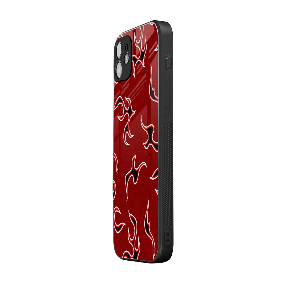 Lil Flames Black Red iphone 12 mobile cover | shockproof glass phone case