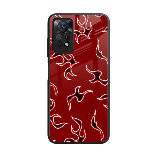 Lil Flames Black Red back phone cover | glass case for redmi note 11 pro