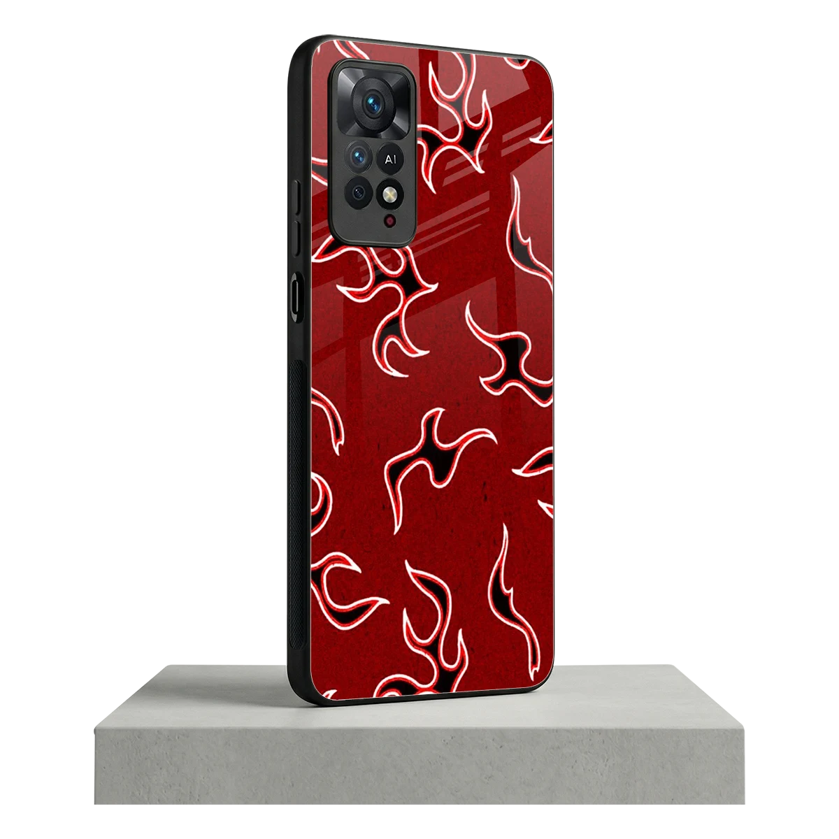 Lil Flames Black Red redmi note 11 pro mobile cover | shockproof glass phone case