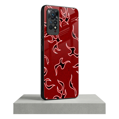 Lil Flames Black Red redmi note 11 pro mobile cover | shockproof glass phone case
