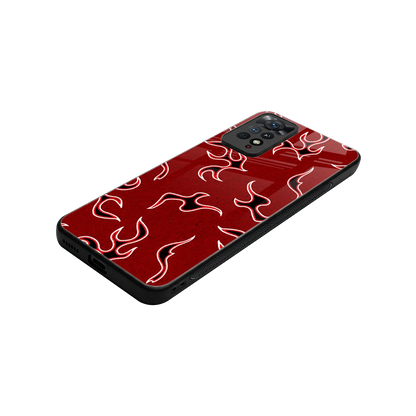 Lil Flames Black Red stylish phone case for redmi note 11 pro | glossy glass and slim fit