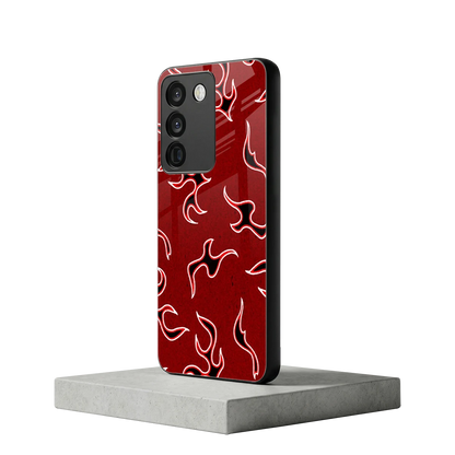 Lil Flames Black Red vivo y200 5g mobile cover | shockproof glass phone case