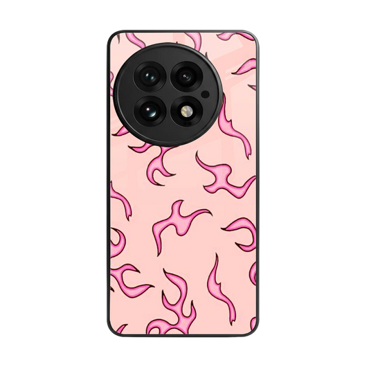 Lil Flames Pink back phone cover | glass case for oneplus 13